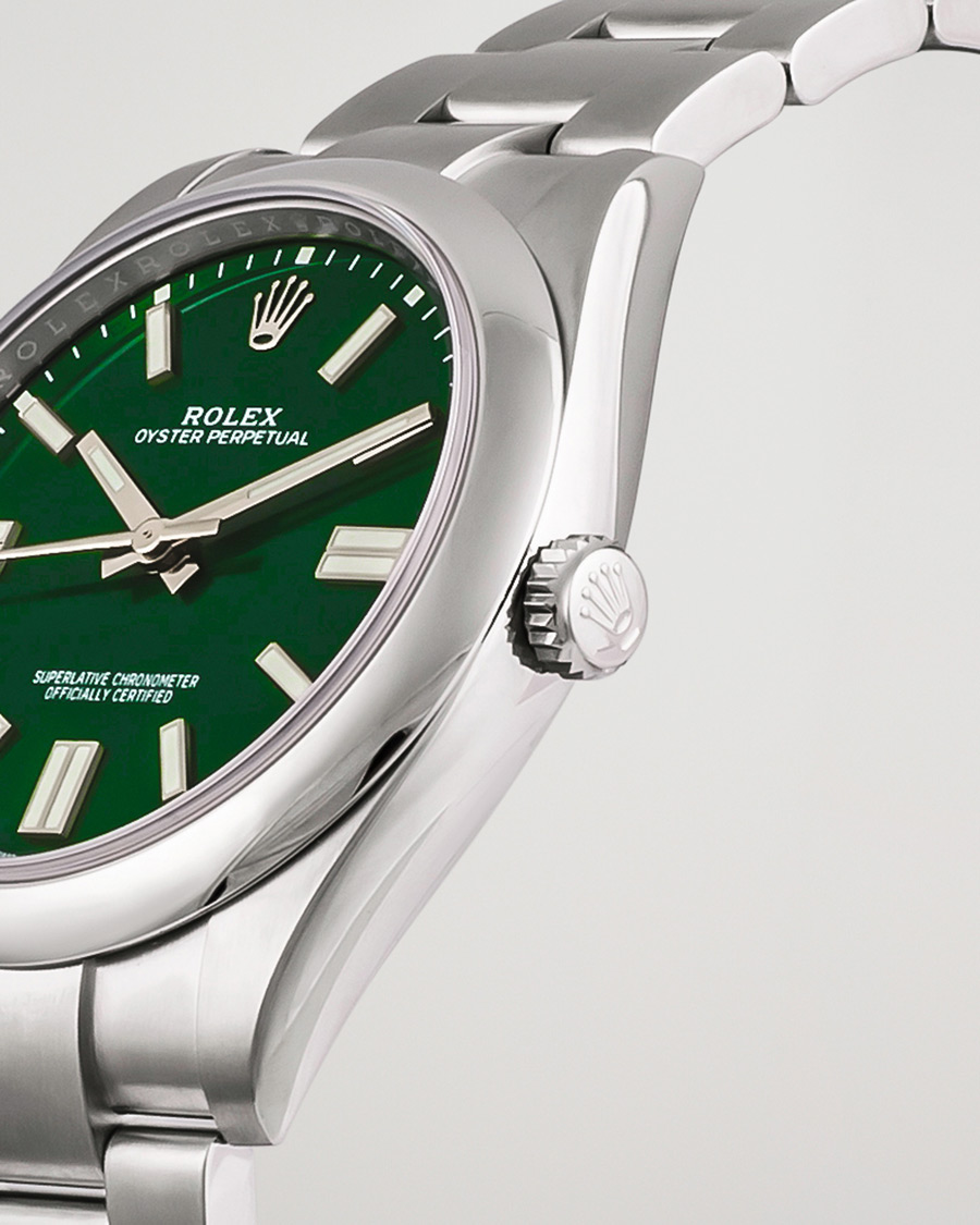 Mies | Rolex Pre-Owned Oyster Perpetual 41 Green Steel | Rolex Pre-Owned | Oyster Perpetual 41 Green Steel
