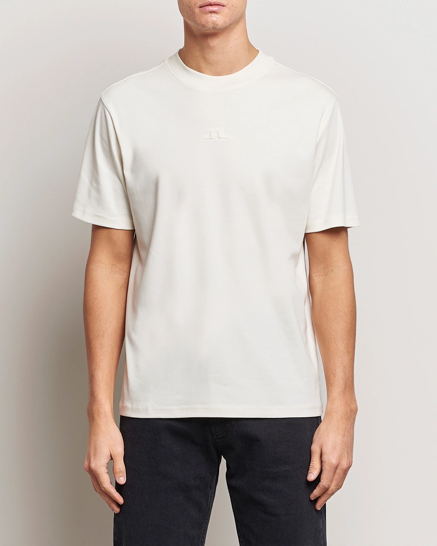 Mies | Alennusmyynti | J.Lindeberg | Adnan Logo Mock Neck T-Shirt Cloud White