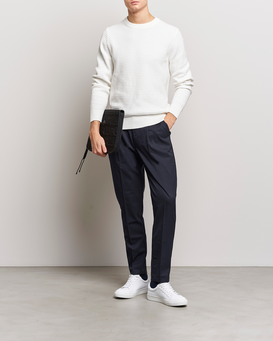 Mies | Puserot | J.Lindeberg | Archer Structure Sweater Cloud White