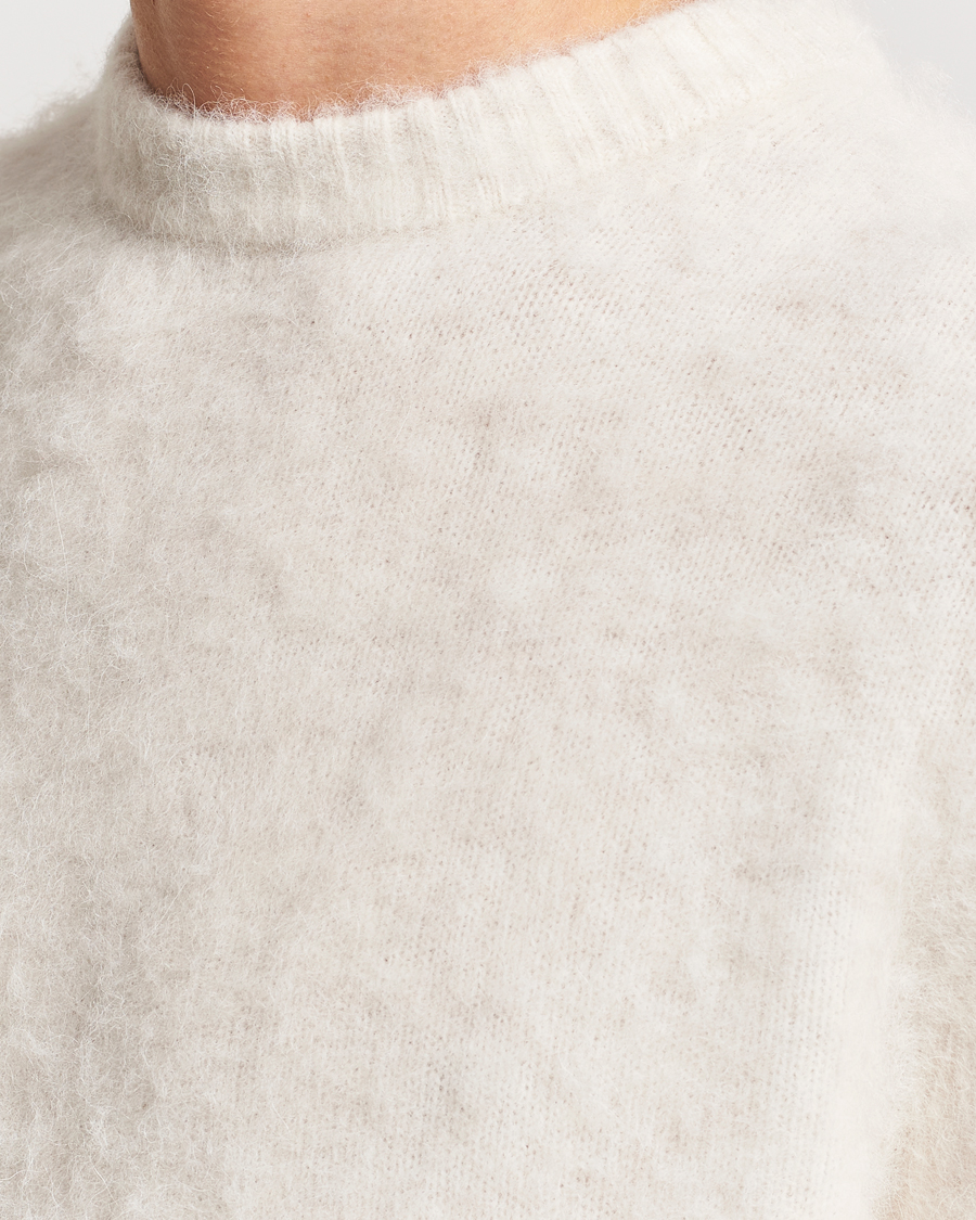 Mies | Puserot | J.Lindeberg | Harold Hairy Knit Crew Cloud White