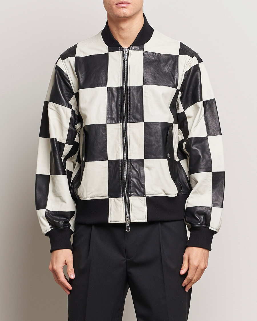 Mies | Takit | J.Lindeberg | Milan Patchwork Leather Jacket Black