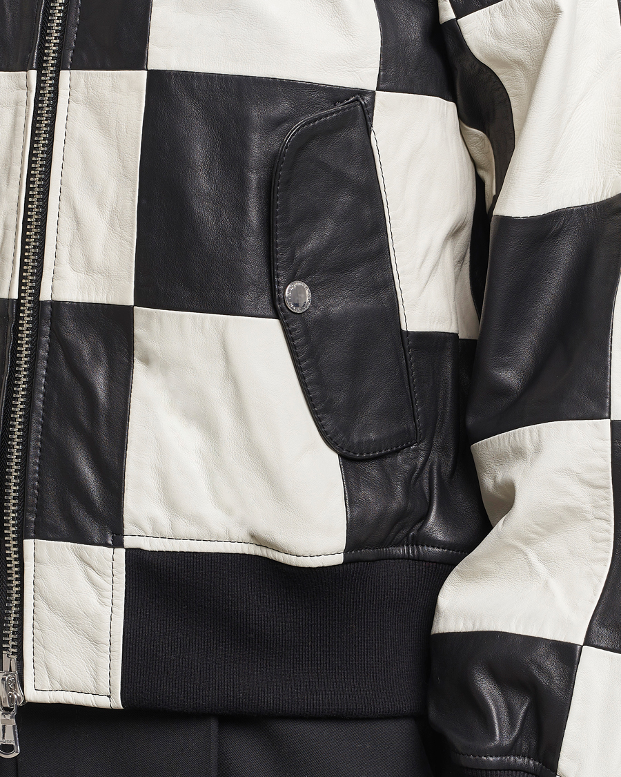 Mies | Takit | J.Lindeberg | Milan Patchwork Leather Jacket Black