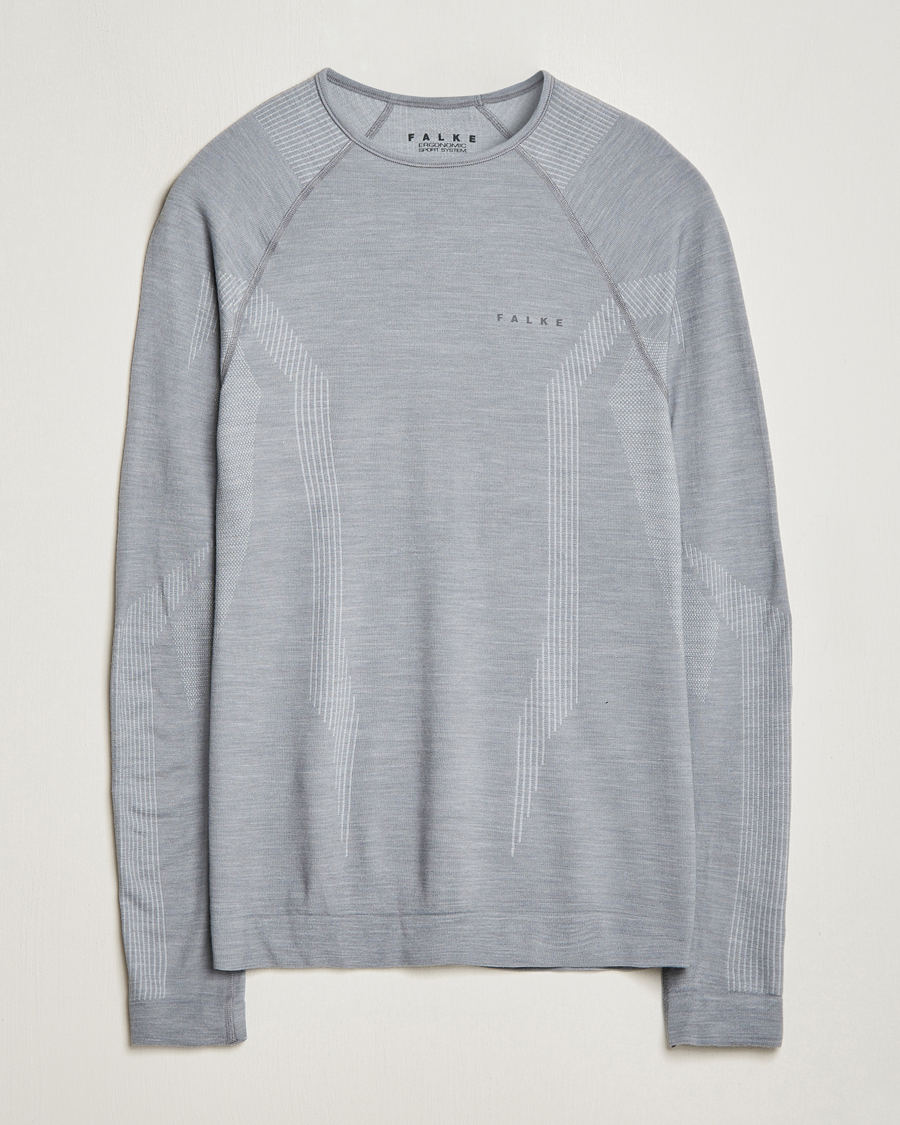 Mies | Pitkähihaiset t-paidat | Falke Sport | Falke Long Sleeve Wool Tech Shirt Grey Heather