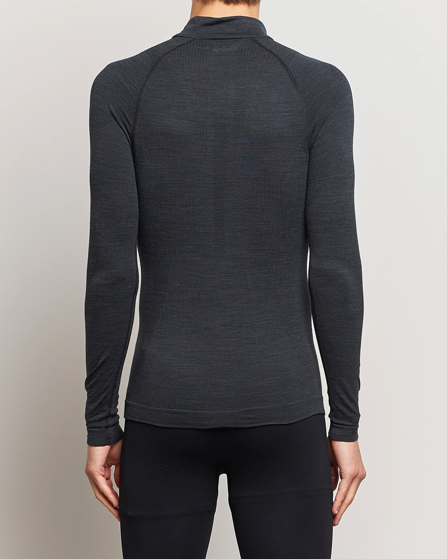 Mies | Falke Sport | Falke Sport | Falke Long Sleeve Wool Tech half Zip Shirt Black