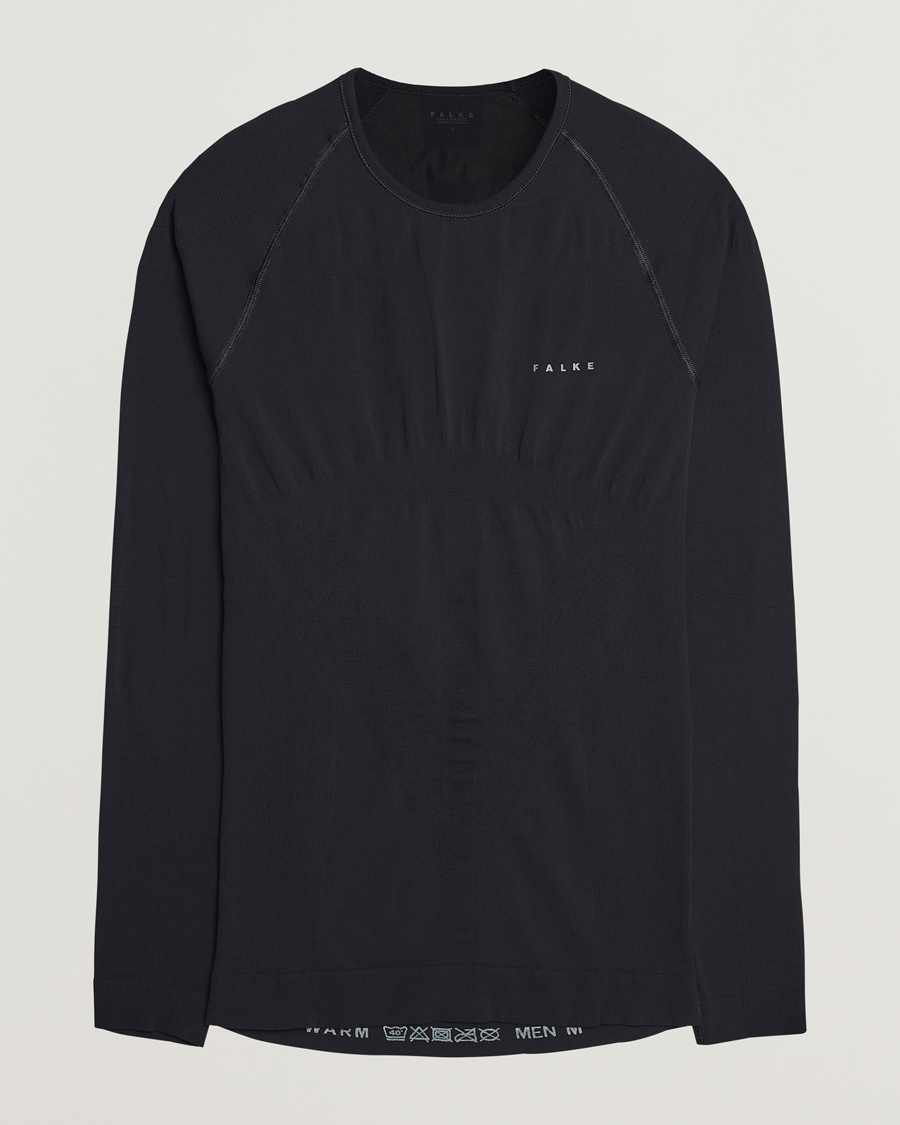 Mies | T-paidat | Falke | Long Sleeve Warm Shirt Black