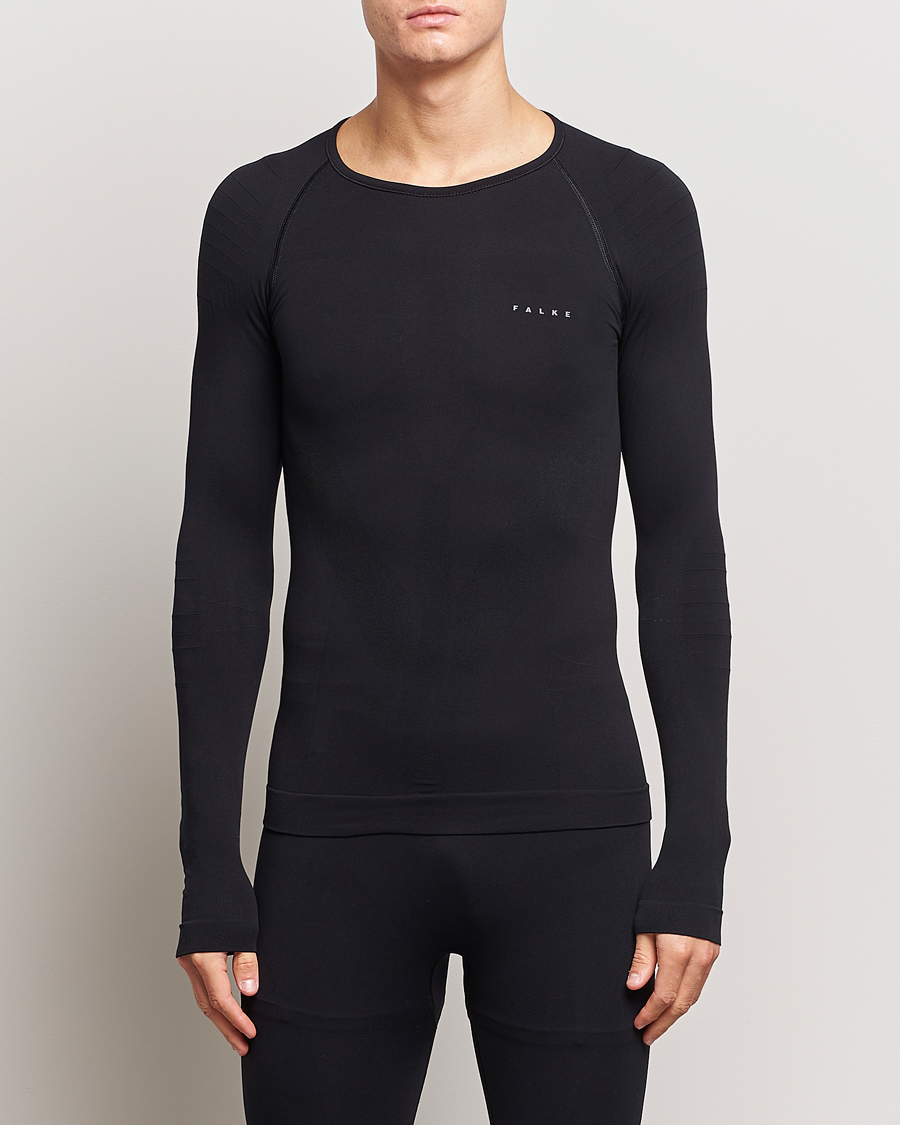 Mies | T-paidat | Falke | Long Sleeve Warm Shirt Black