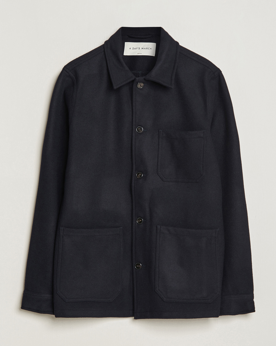 Mies |  | A Day's March | Original Wool Overshirt Navy