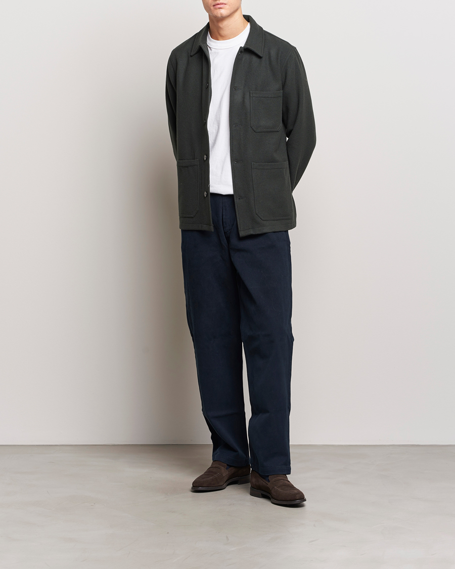 Mies | Kauluspaidat | A Day's March | Original Wool Overshirt Seaweed