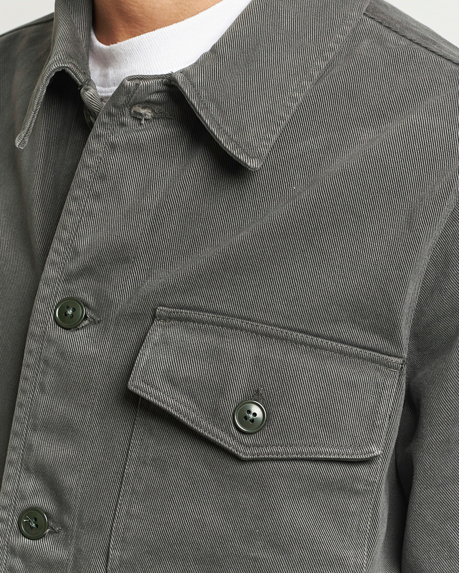 Mies | Kauluspaidat | A Day's March | Patch Pocket Sturdy Twill Overshirt Olive