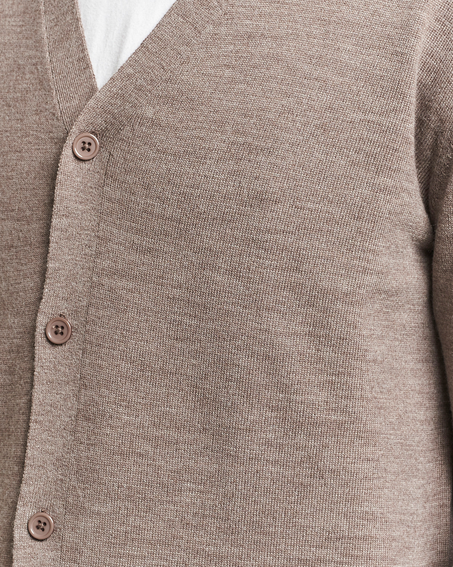 Mies | Puserot | A Day's March | Oca Merino Cardigan Taupe Melange