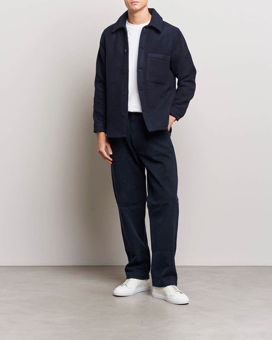 Mies | Kauluspaidat | A Day's March | Epernay Wool Overshirt Navy