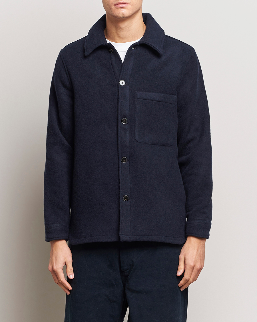 Mies | A Day's March | A Day's March | Epernay Wool Overshirt Navy