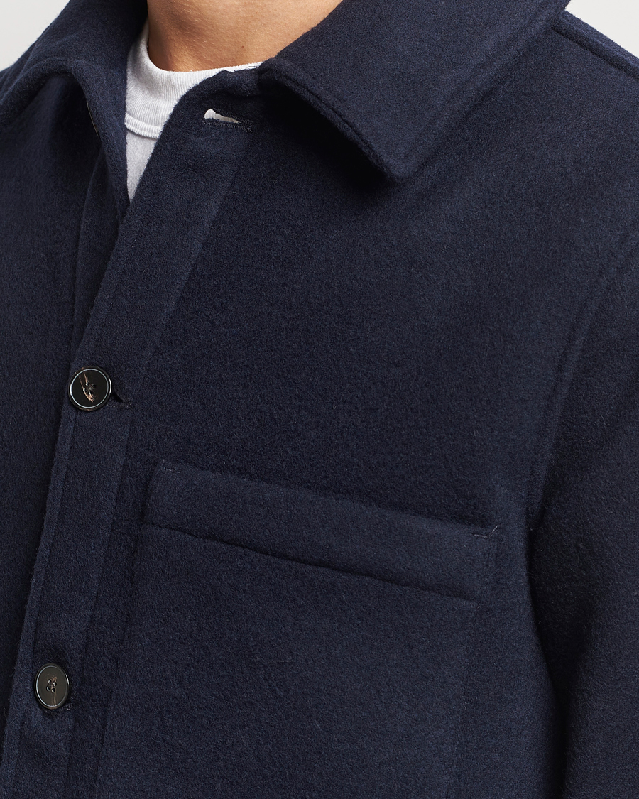 Mies | Kauluspaidat | A Day's March | Epernay Wool Overshirt Navy