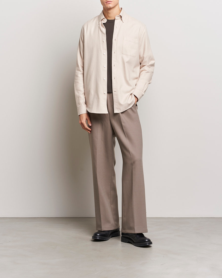 Mies | Kauluspaidat | A Day's March | Moorgate Light Flanell Shirt Taupe Melange