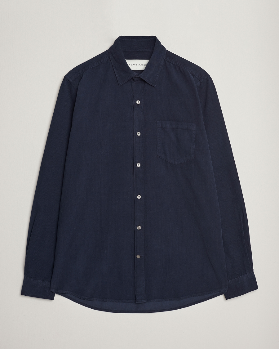 Mies | A Day's March | A Day's March | Daintree Baby Cord Shirt Navy