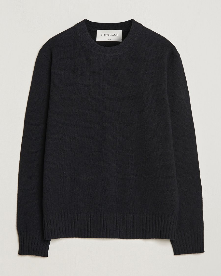 Mies | A Day's March | A Day's March | Marlow Lambswool Crew Black