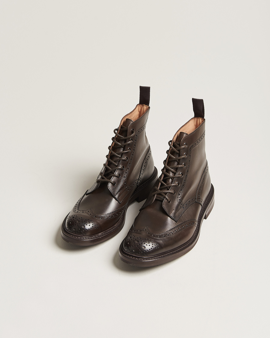 Mies | Käsintehdyt kengät | Tricker's | Stow Dainite Country Boots Espresso Calf