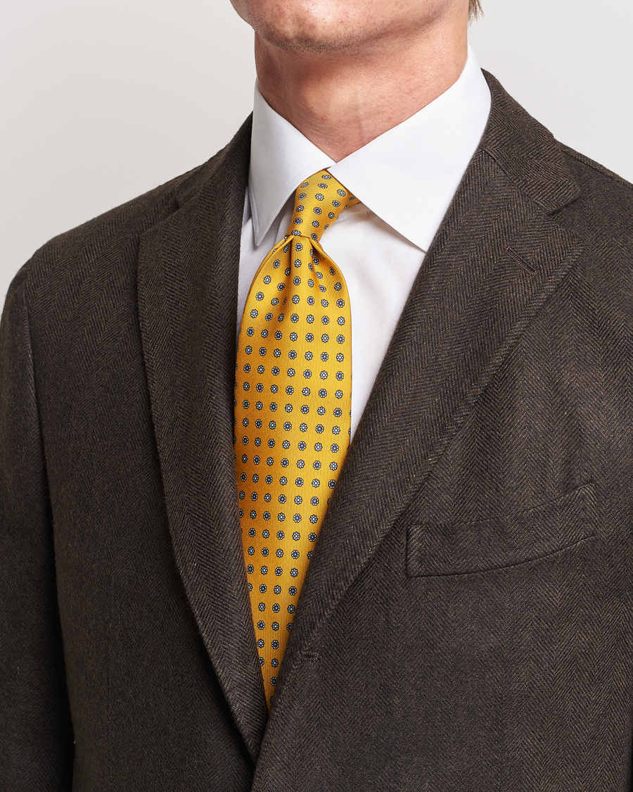 Mies |  | E. Marinella | 3-Fold Printed Silk Tie Yellow
