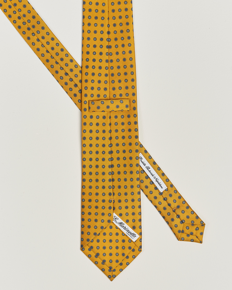 Mies | E. Marinella 3-Fold Printed Silk Tie Yellow | E. Marinella | 3-Fold Printed Silk Tie Yellow