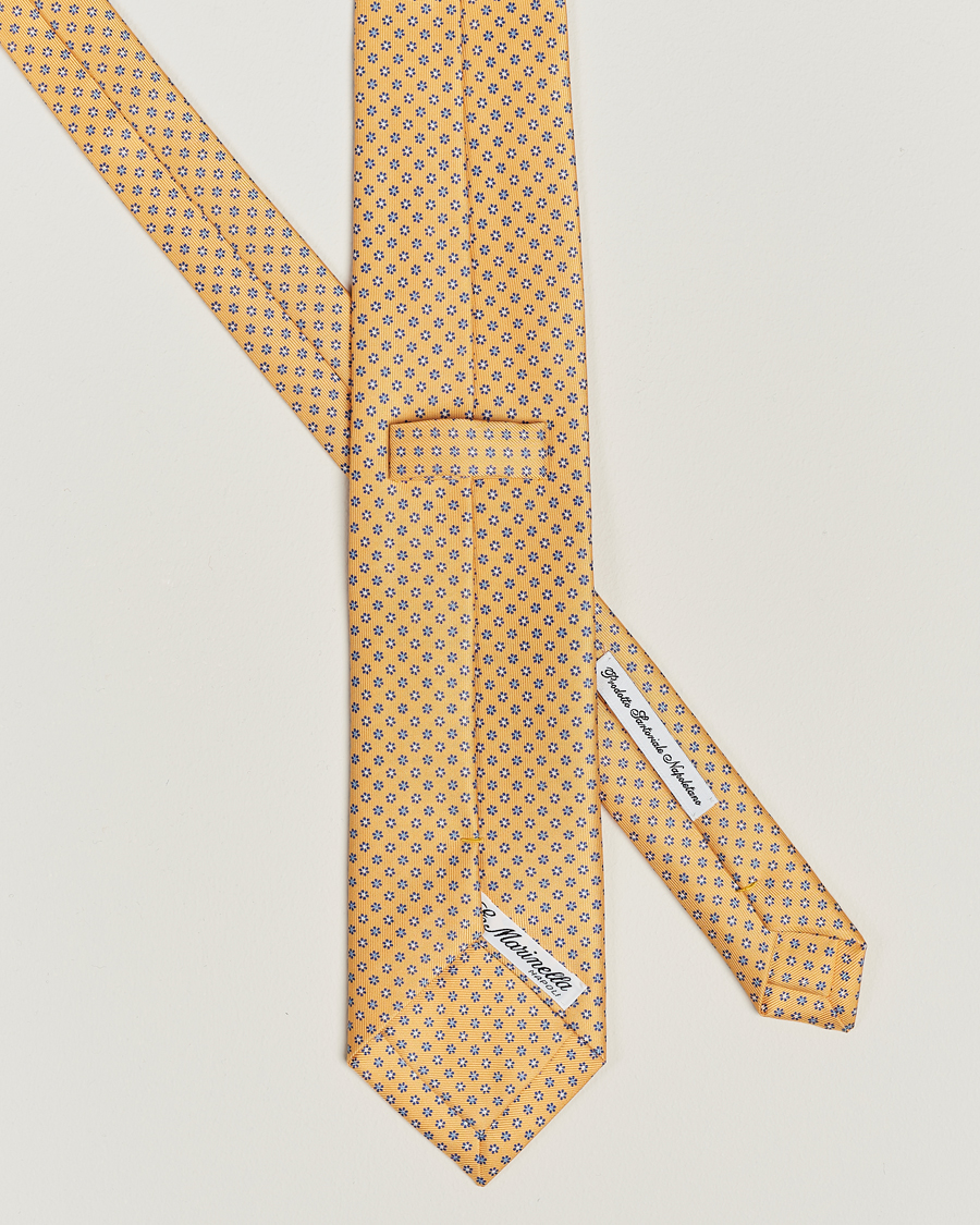 Mies | E. Marinella 3-Fold Printed Silk Tie Yellow | E. Marinella | 3-Fold Printed Silk Tie Yellow