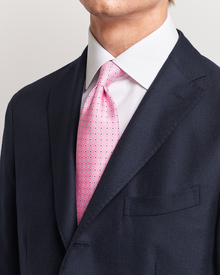 Mies |  | E. Marinella | 3-Fold Printed Silk Tie Pink