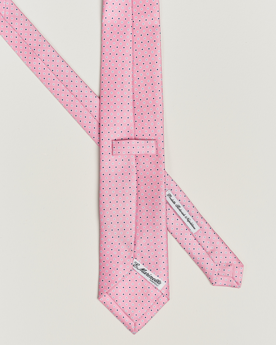 Mies | E. Marinella 3-Fold Printed Silk Tie Pink | E. Marinella | 3-Fold Printed Silk Tie Pink