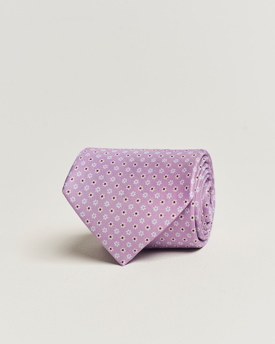 Mies |  | E. Marinella | 3-Fold Printed Silk Tie Lilac