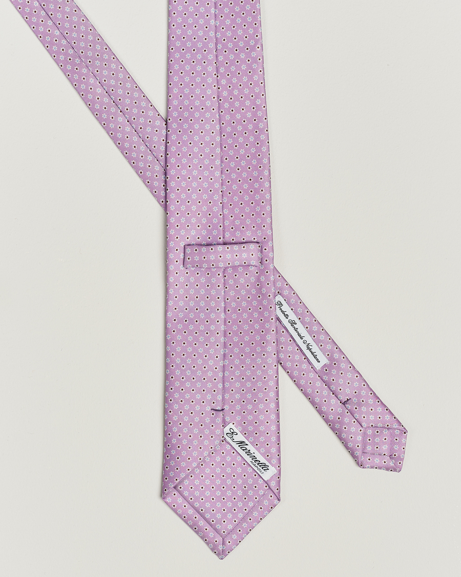 Mies | E. Marinella 3-Fold Printed Silk Tie Lilac | E. Marinella | 3-Fold Printed Silk Tie Lilac