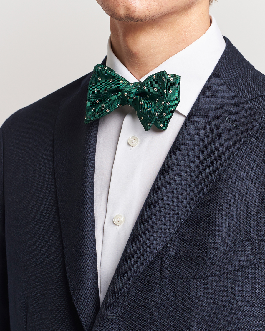 Mies | E. Marinella Silk Bow Tie Dark Green | E. Marinella | Silk Bow Tie Dark Green