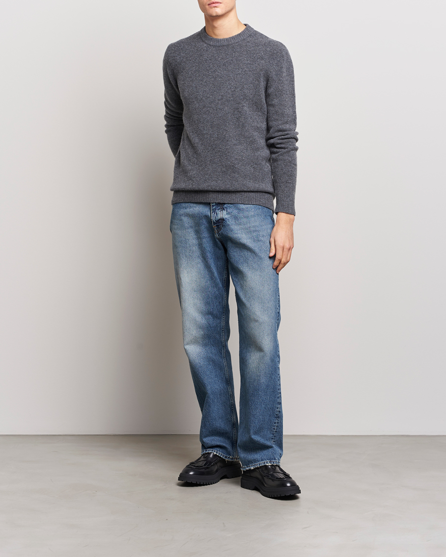 Mies | Puserot | Samsøe Samsøe | Butler Yak Crew Neck Dark Grey Melange