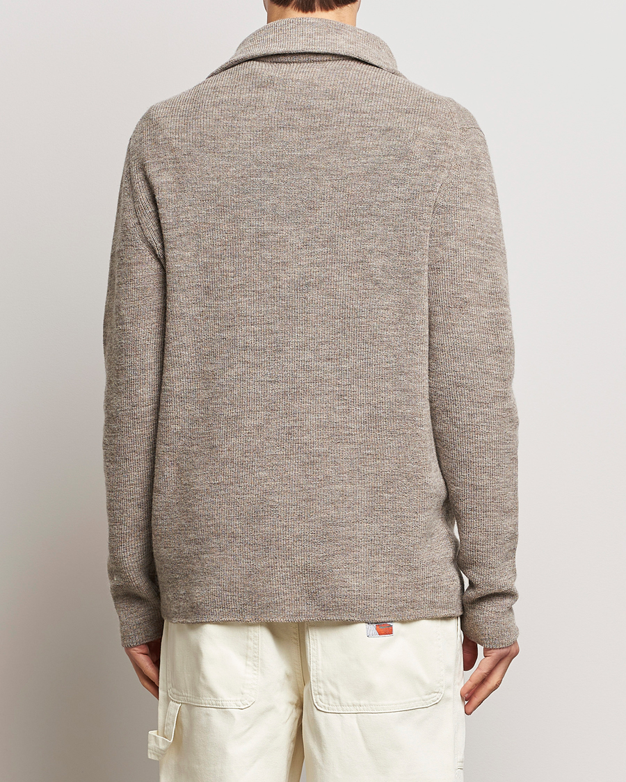 Mies | Puserot | NN07 | Carl Rib Knitted Half Zip Nature Melange