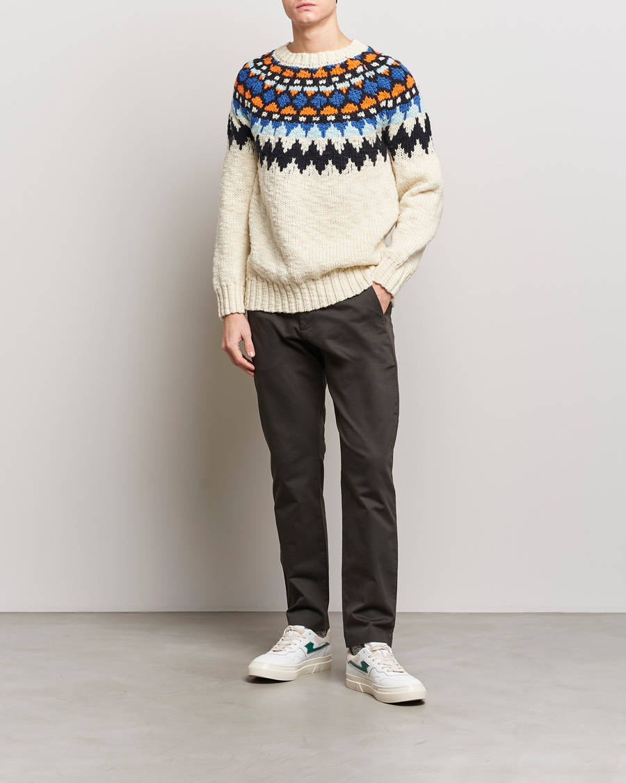 Mies | Puserot | NN07 | Felix Nordic Wool Sweater Ecru Multi