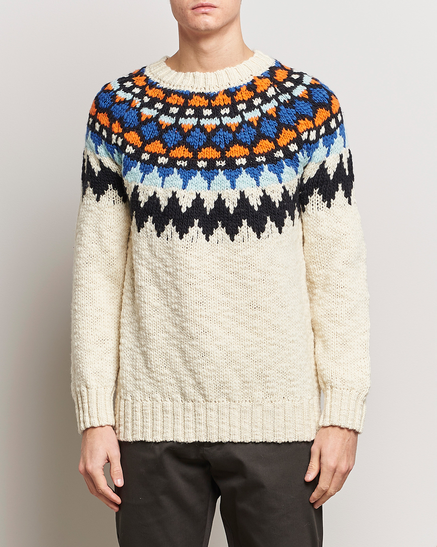 Mies | Neuleet | NN07 | Felix Nordic Wool Sweater Ecru Multi