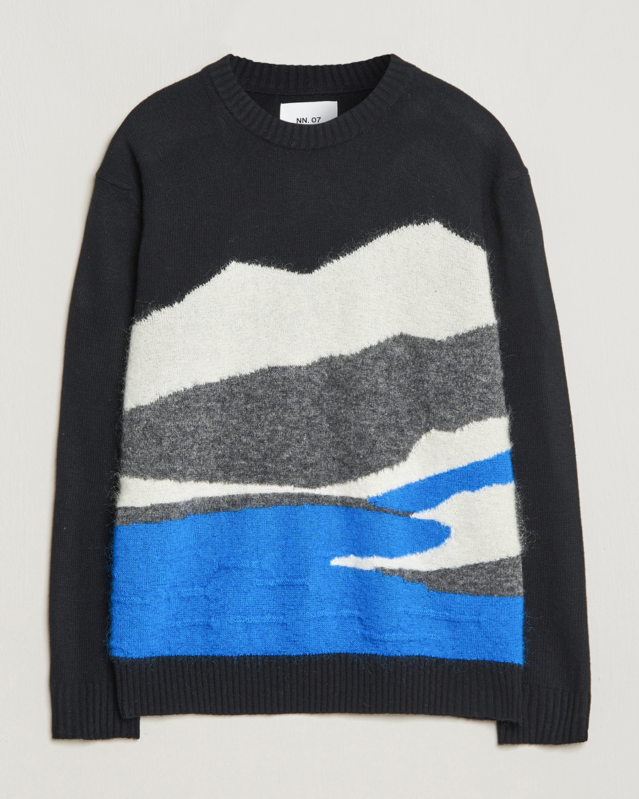 Mies | NN07 | NN07 | Jason Mohair Wool Sweater Black Multi