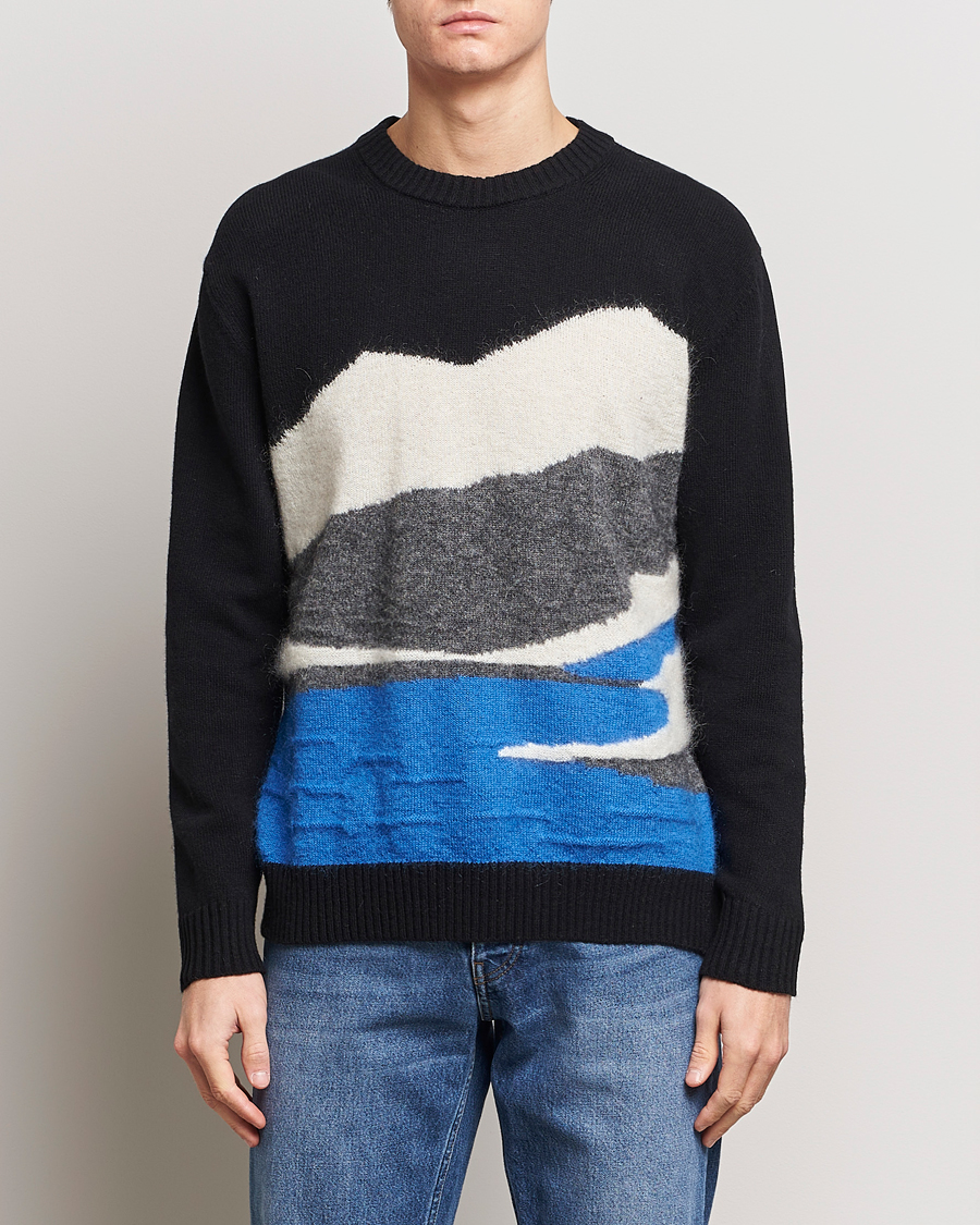 Mies |  | NN07 | Jason Mohair Wool Sweater Black Multi