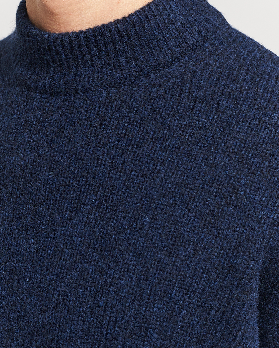 Mies | Puserot | NN07 | Nick Mock Neck Sweater Navy Blue