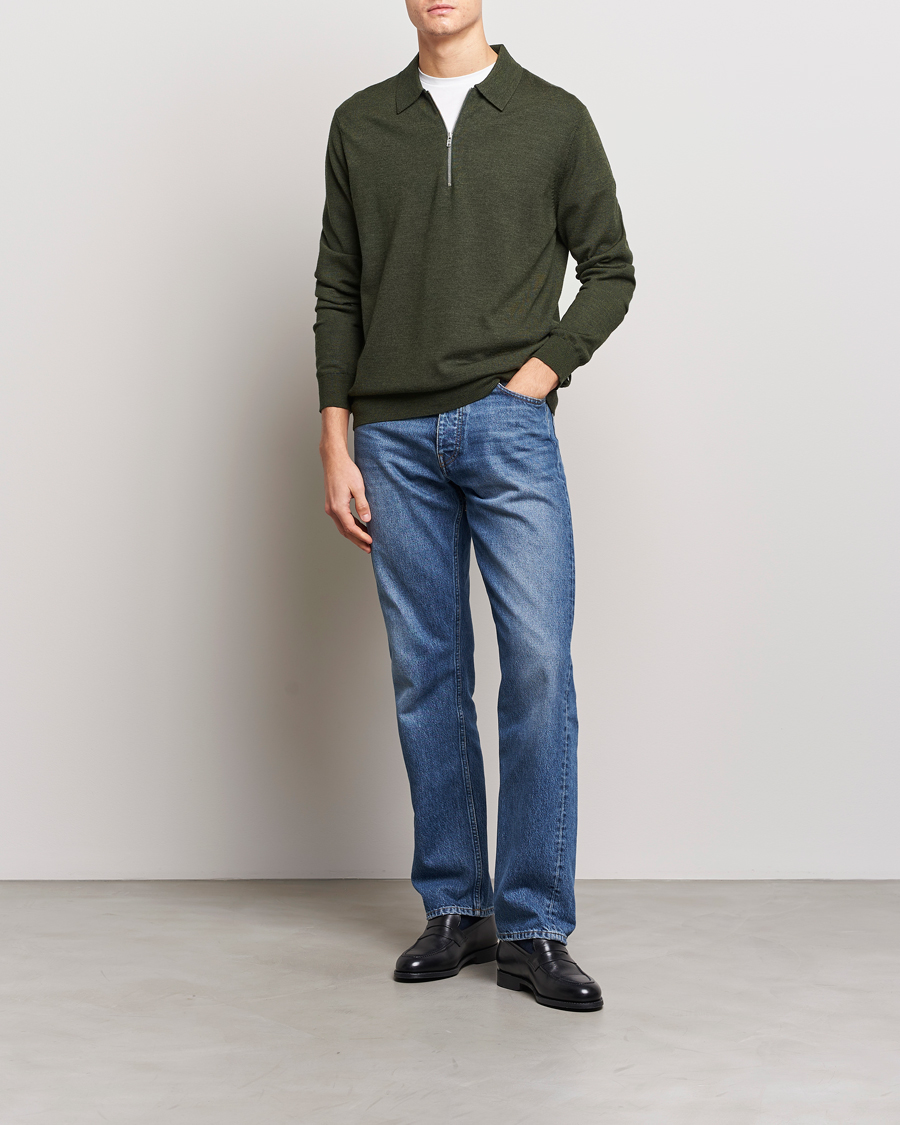 Mies | Puserot | NN07 | Sergio Half-Zip Polo Dark Green