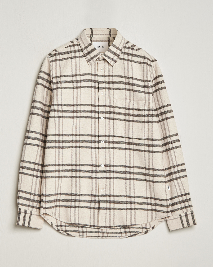 Mies | Kauluspaidat | NN07 | Arne Checked Cotton Shirt Creme
