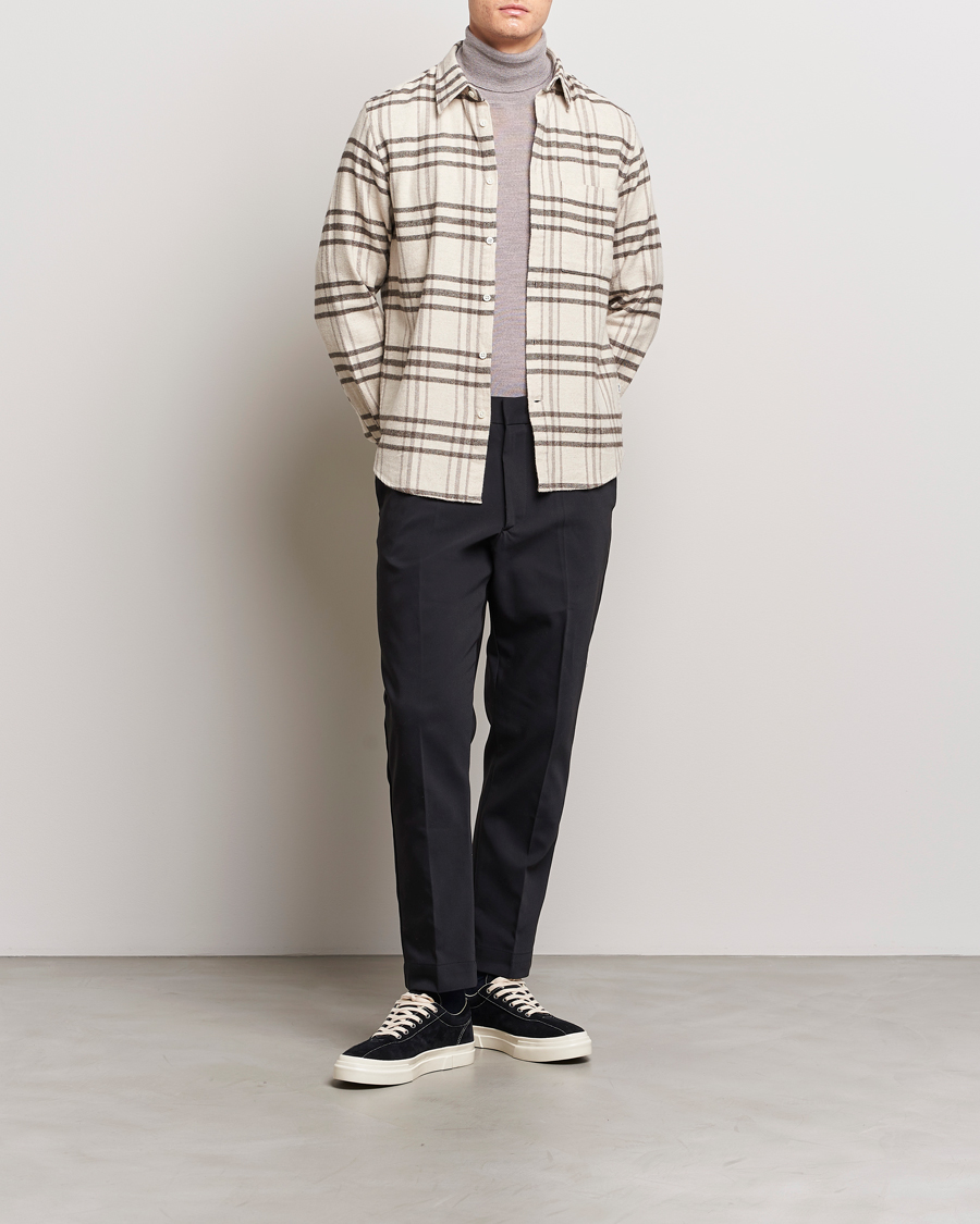 Mies | Kauluspaidat | NN07 | Arne Checked Cotton Shirt Creme