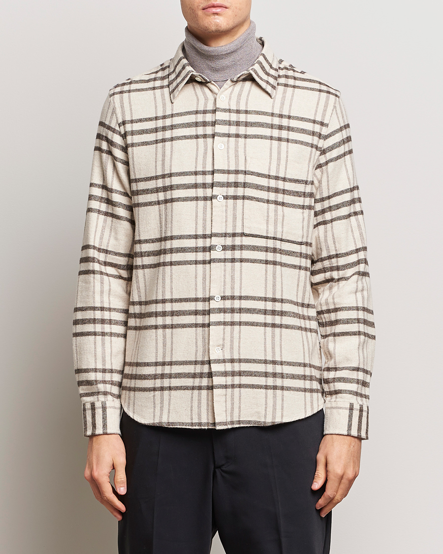 Mies | Kauluspaidat | NN07 | Arne Checked Cotton Shirt Creme