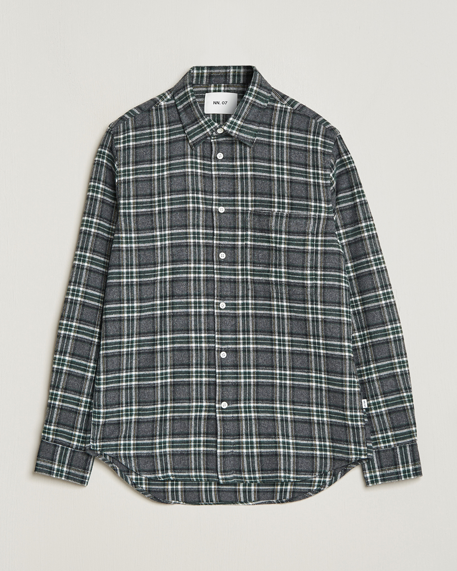 Mies |  | NN07 | Arne Checked Cotton Shirt Dark Grey