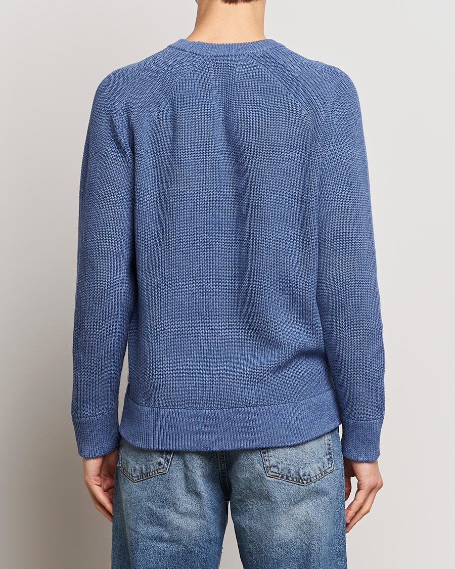 Mies | Puserot | NN07 | Jacobo Cotton Knitted Crew Neck Grey Blue