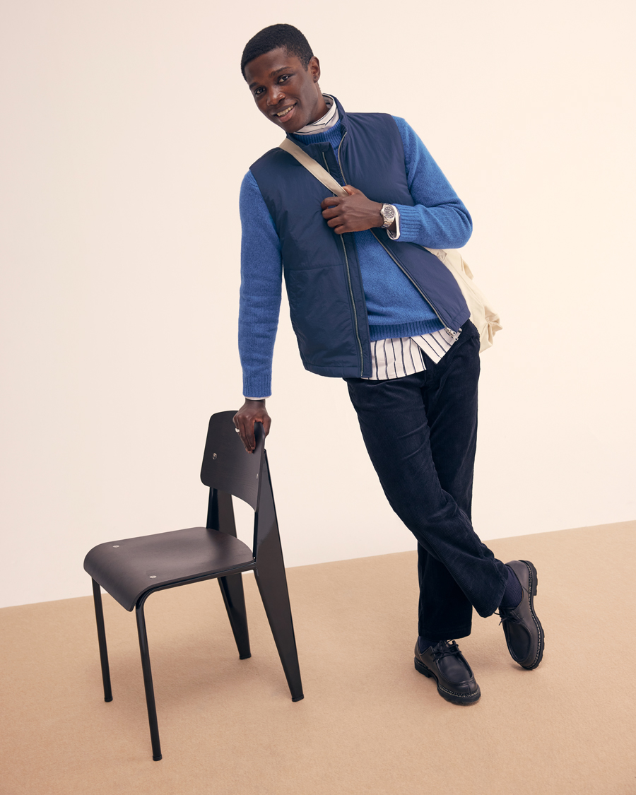 Mies | Kauluspaidat | NN07 | Quinsy Striped Cotton Shirt White/Blue