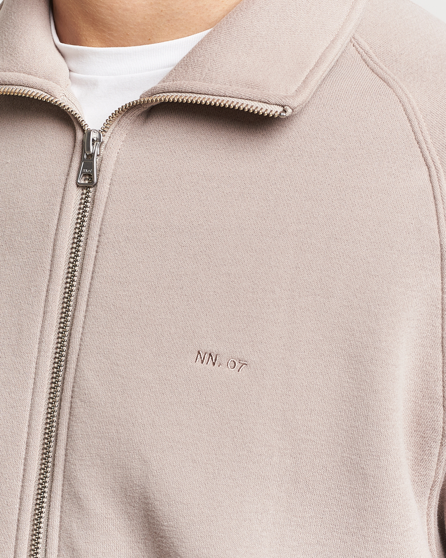 Mies | Puserot | NN07 | Carlo Full-Zip Sweatshirt Khaki Sand