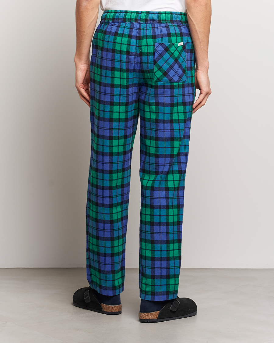 Mies | Yöpuvut ja kylpytakit | Tekla | Flannel Checked Pyjama Pants Green/Blue