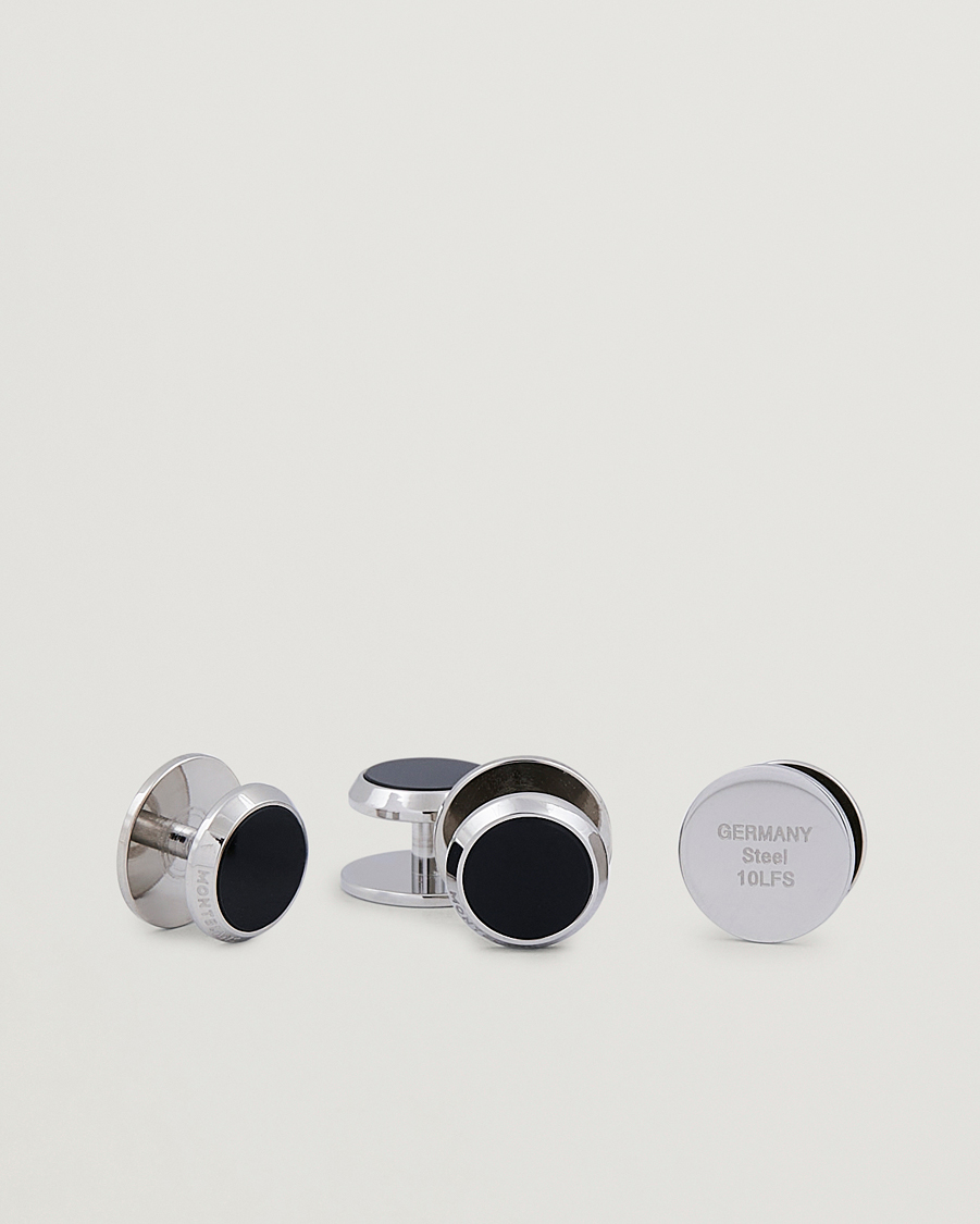Mies | Montblanc Tux Studs Cufflink Steel Onyx | Montblanc | Tux Studs Cufflink Steel Onyx