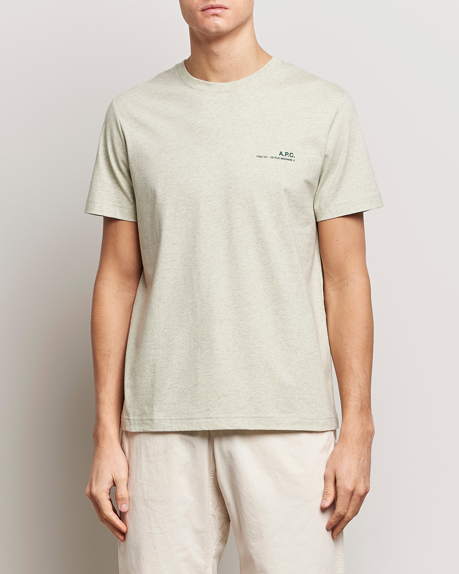 Mies | T-paidat | A.P.C. | Item T-Shirt Vert Pale Chine