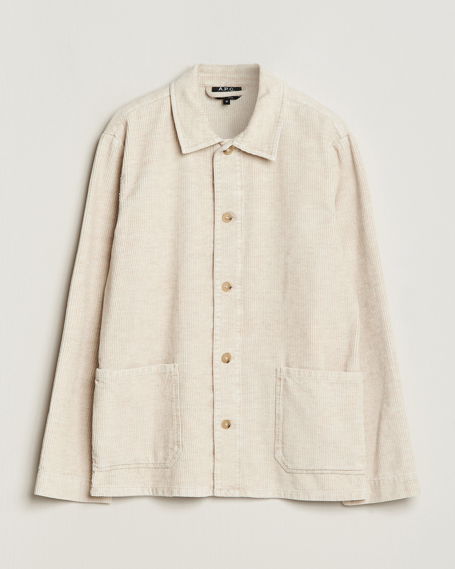 Mies | Takit | A.P.C. | Kerlouan Cotton/Linen Corduroy Shirt Jacket Ecru
