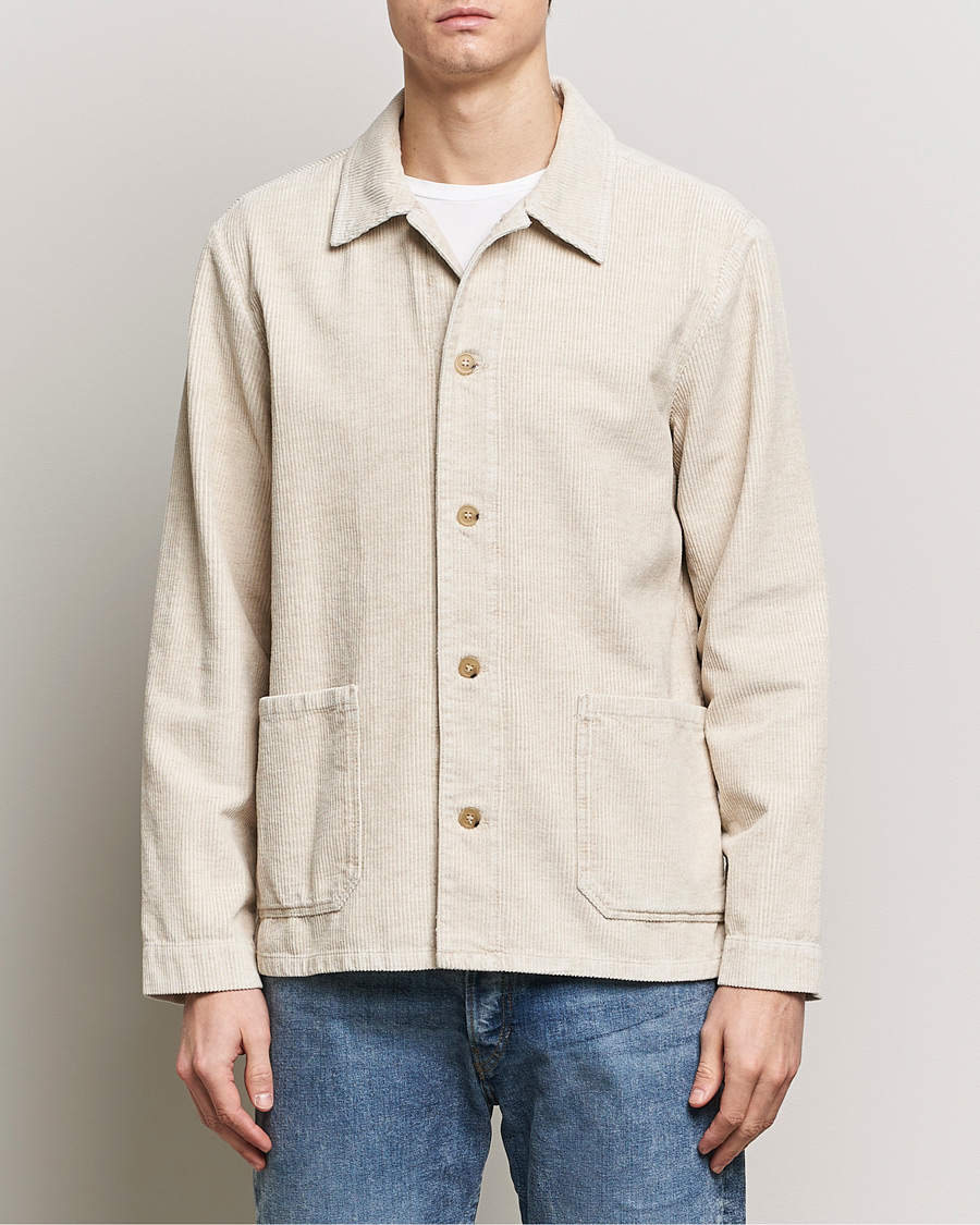 Mies |  | A.P.C. | Kerlouan Cotton/Linen Corduroy Shirt Jacket Ecru