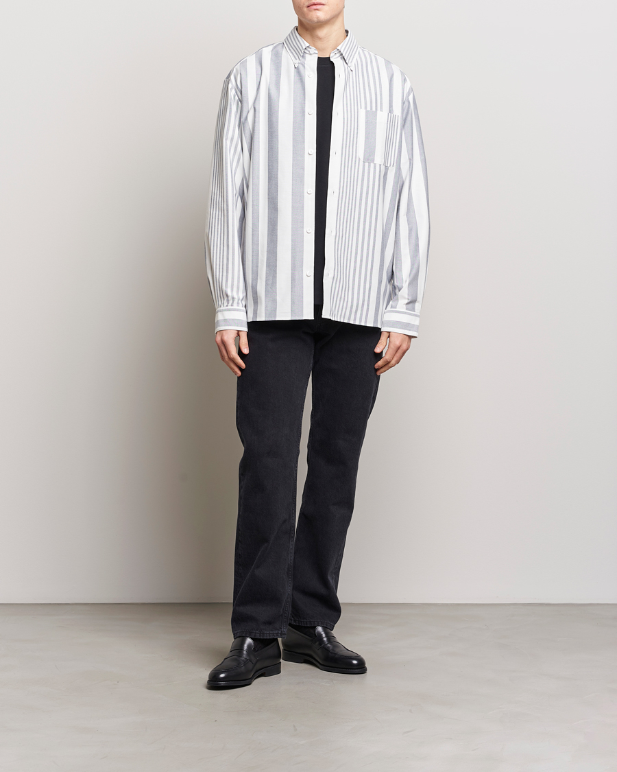 Mies | Kauluspaidat | A.P.C. | Mateo Striped Oxford Shirt Marine/White